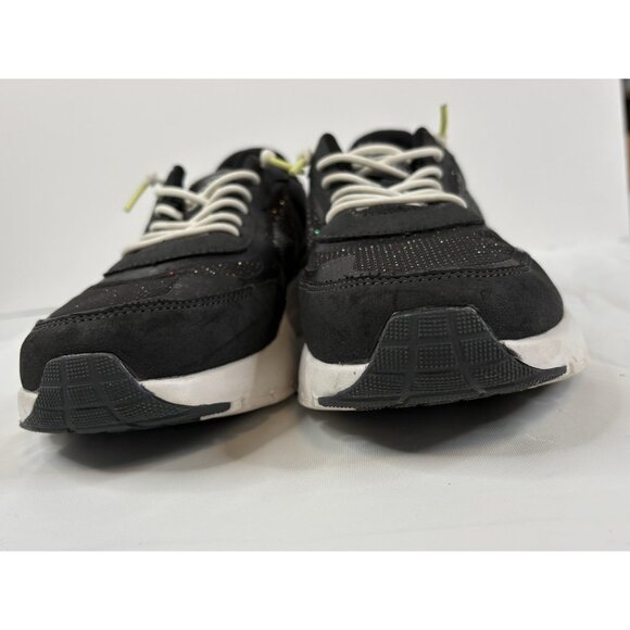 Hey Dude Sirocco Alta Glitter Shine Womens 10 Black White Comfort Shoes Slip On - Picture 10 of 16